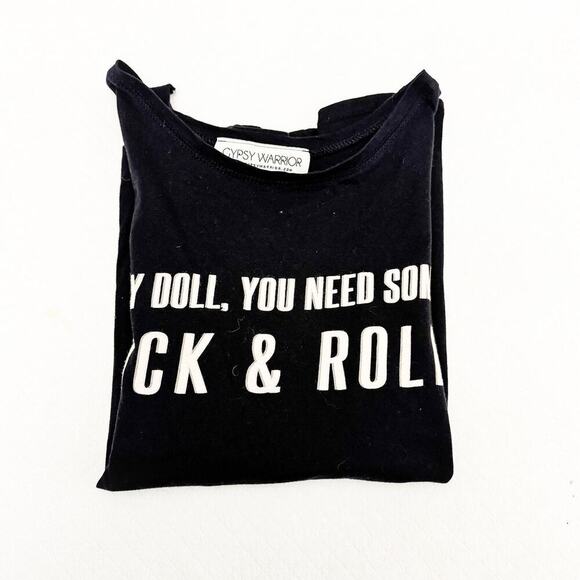 Gypsy Warrior Black Sleeveless Tank Top White Graphic Size S/M - Picture 4 of 4